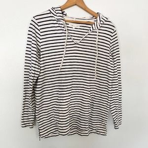 Lou & Grey Navy Blue Striped Hoodie Size Small